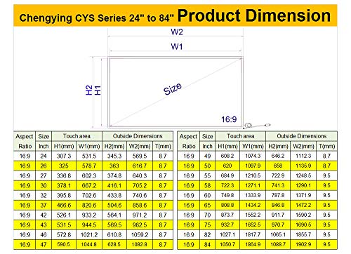 24 inch to 100 inch 10 Points Multi-Touch Infrared Touch Frame N29887