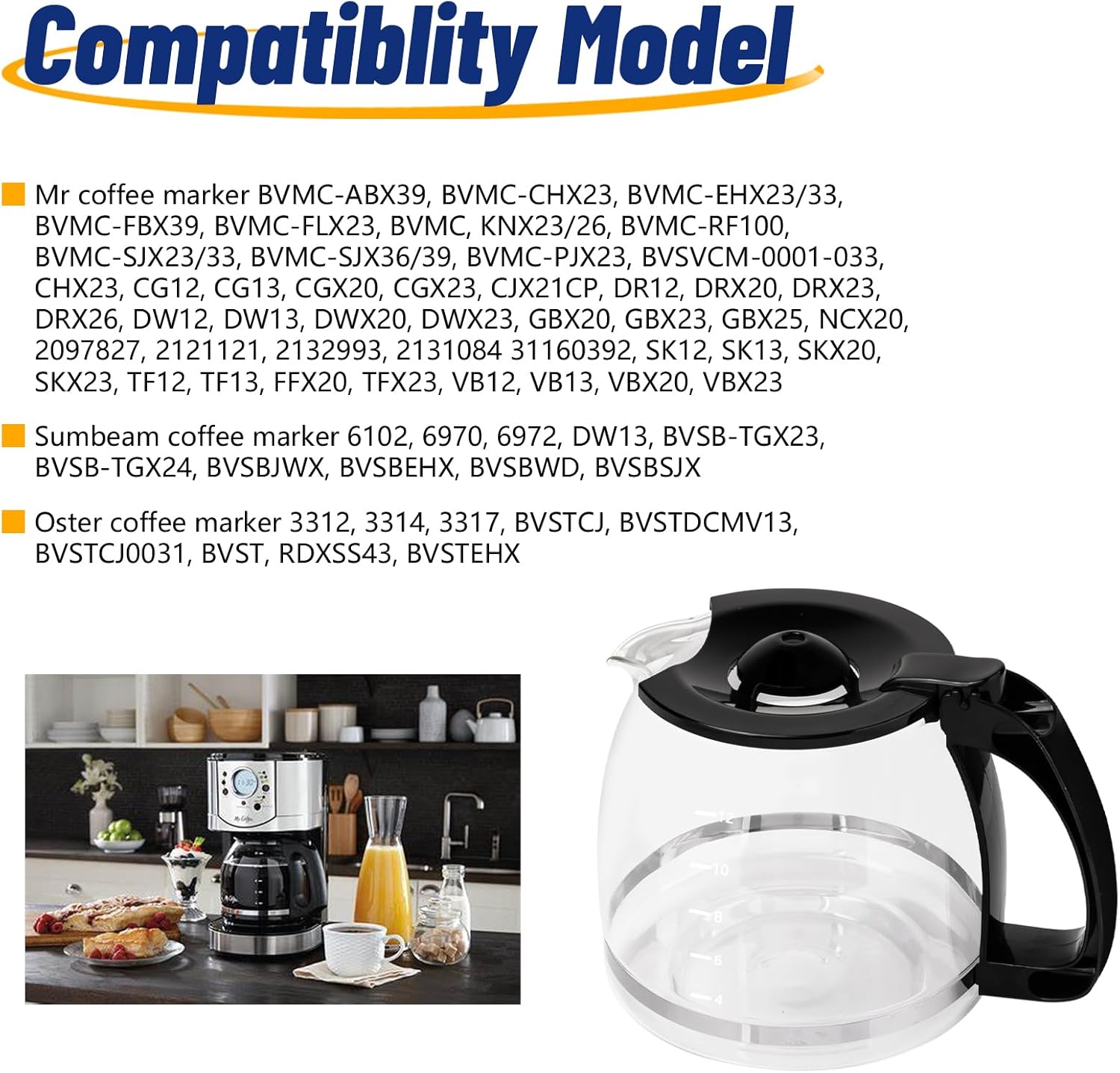 12-Cup Glass Coffee Carafe C116