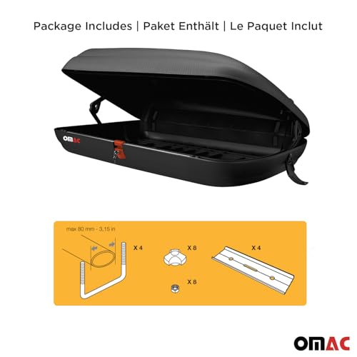 11.3 Cubic Feet Carbon Fiber Textured Car Rooftop Cargo Box O123