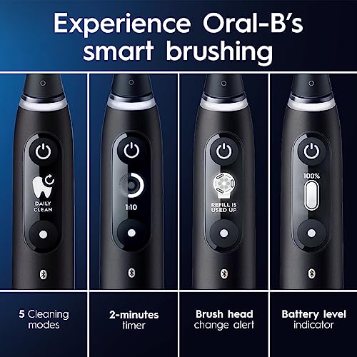 Black Rechargeable Electric Toothbrush with 5 Cleaning Settings, 2 Replacement Heads, Travel Case N89516
