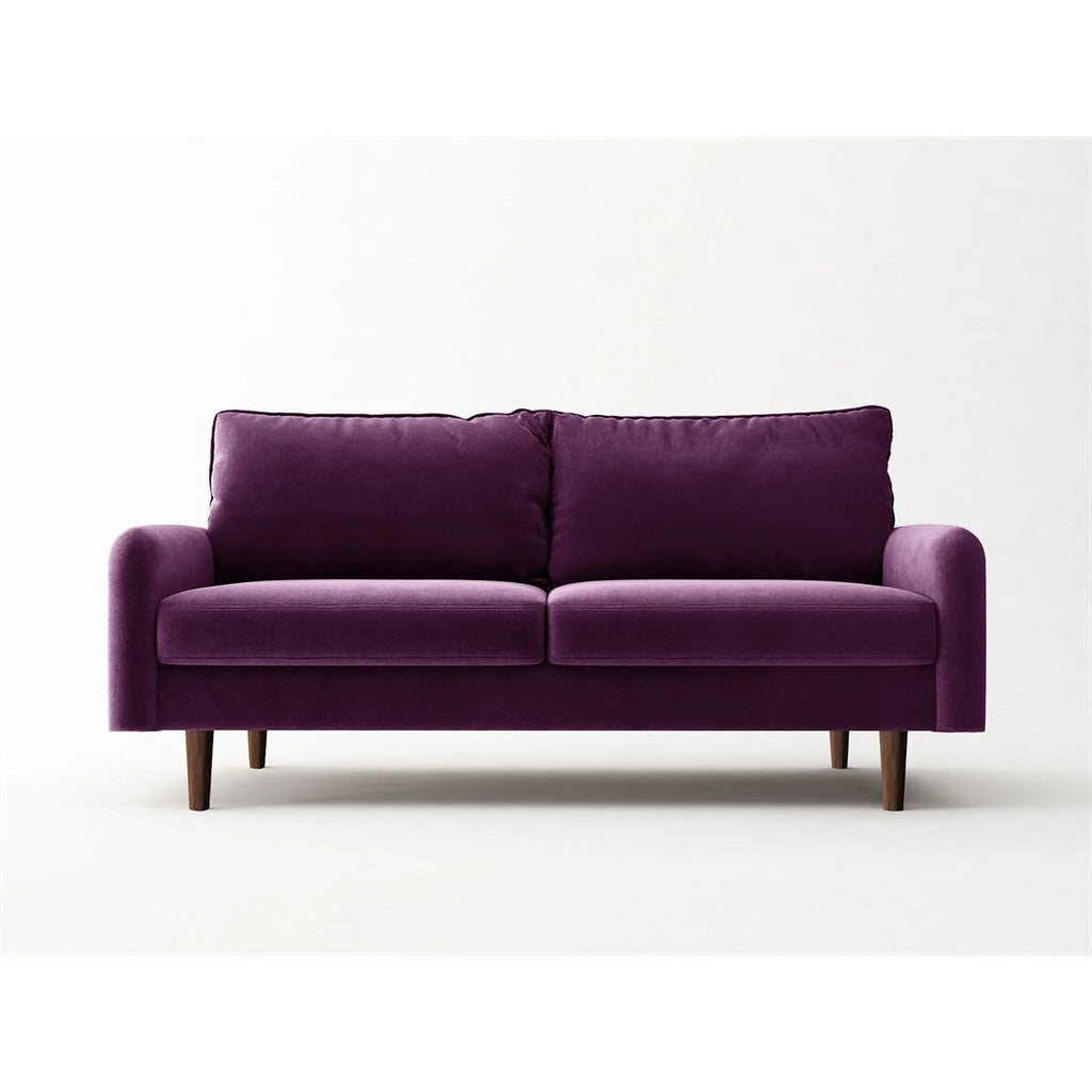 70" Upholstered Velvet Sofa in Purple W897