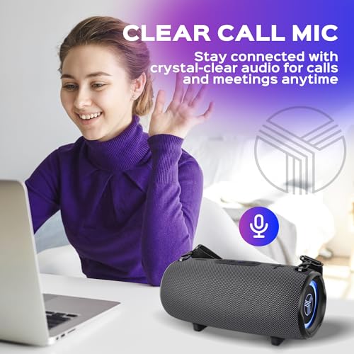 60W Stereo Wireless Speaker with Deep Bass, 20H Playtime, Waterproof E240281