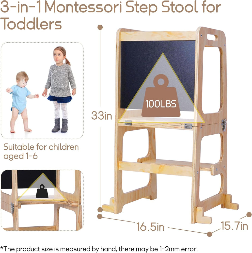 3-in-1 Toddler Standing Tower with Safety Rail T834
