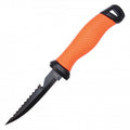 10.5" Gut Hook Filet Knife Orange Handle with Black Sheath L1401
