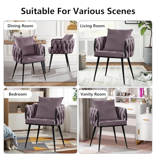 Blue Velvet Set of 2 Dining Chairs with Metal Legs S75291