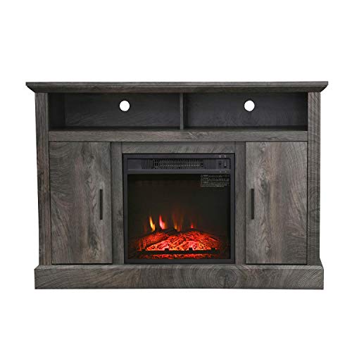 Electric Fireplace TV Stand Entertainment Center Corner Fire Place Heaters Tv Console for TVs up to 42" Wide, Rustic J385444