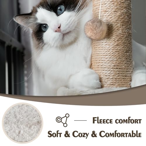7 Pcs Cat Wall Shelves Set with Sisal Scratcher Post R73704