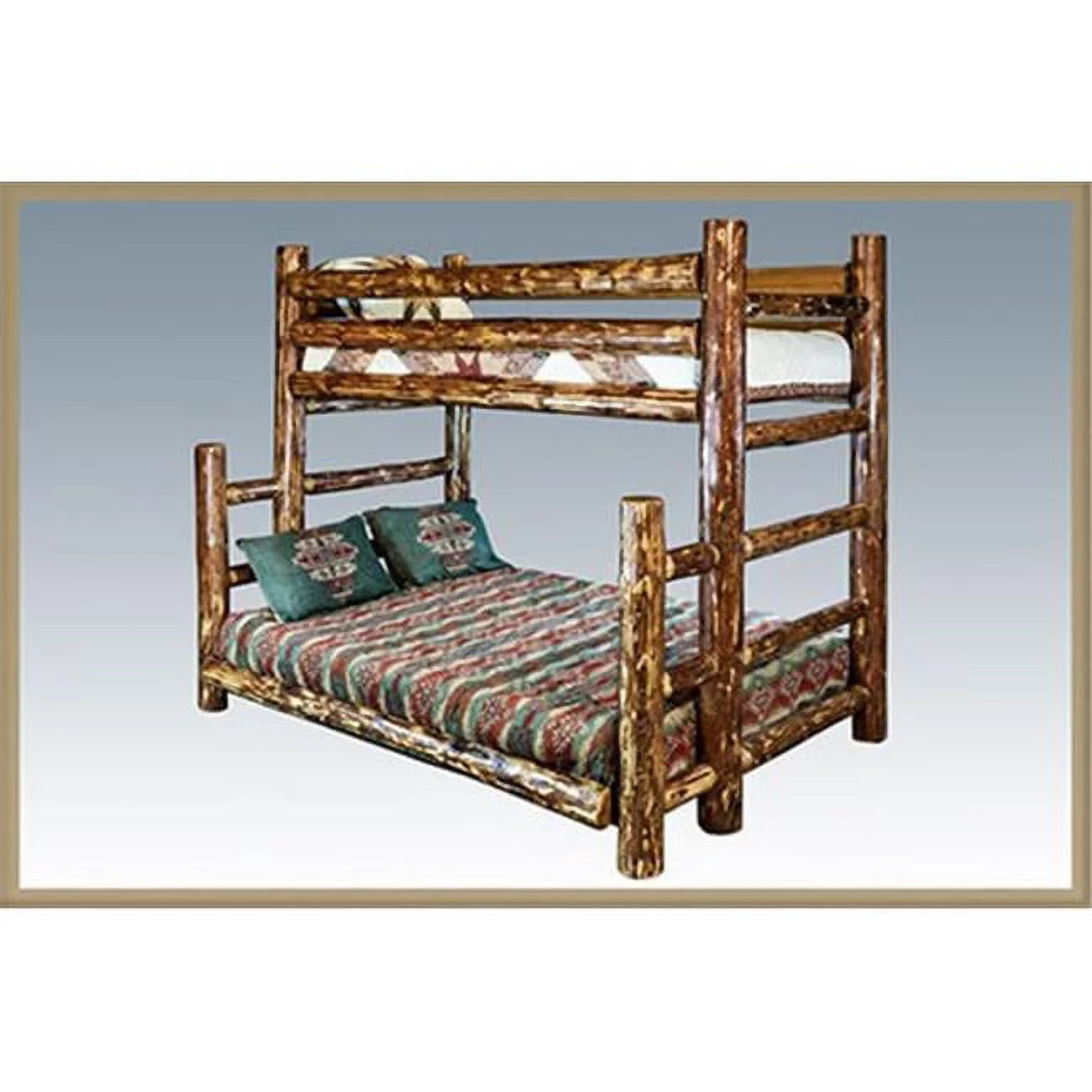 Brown Wood Twin over Full Bunk Bed A139830