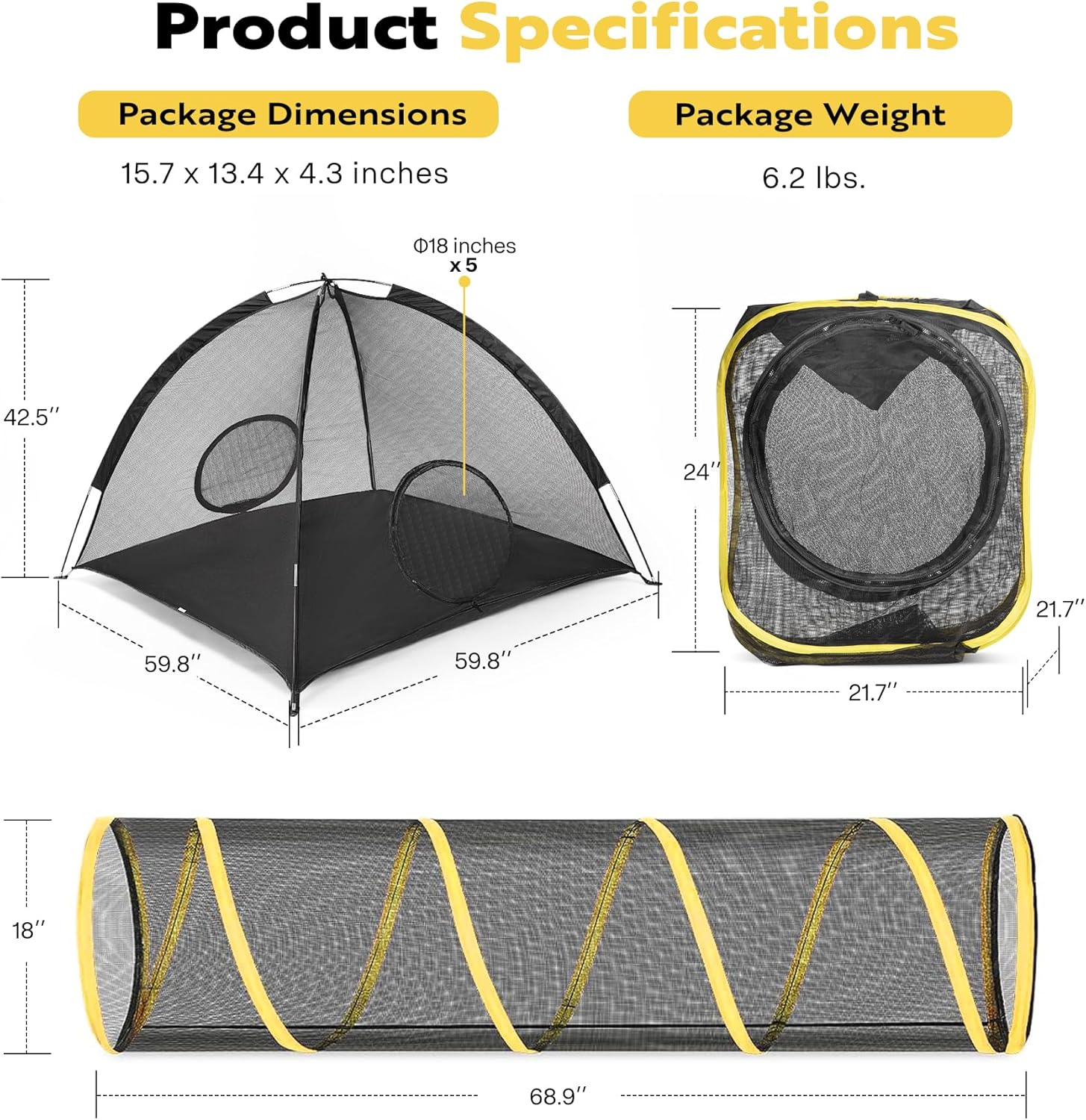 Outdoor Cat Enclosures Portable Catio with Cat Tent C3788