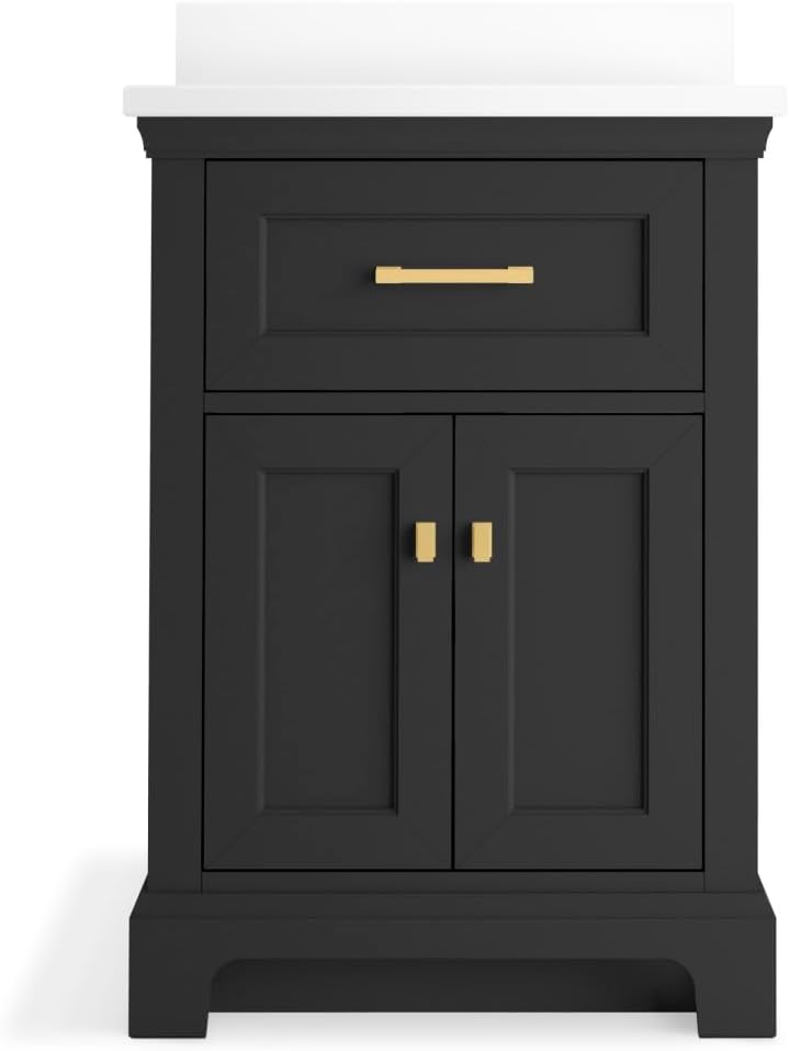 24 in. Bathroom Vanity Cabinet with Sink and Quartz Top J7126