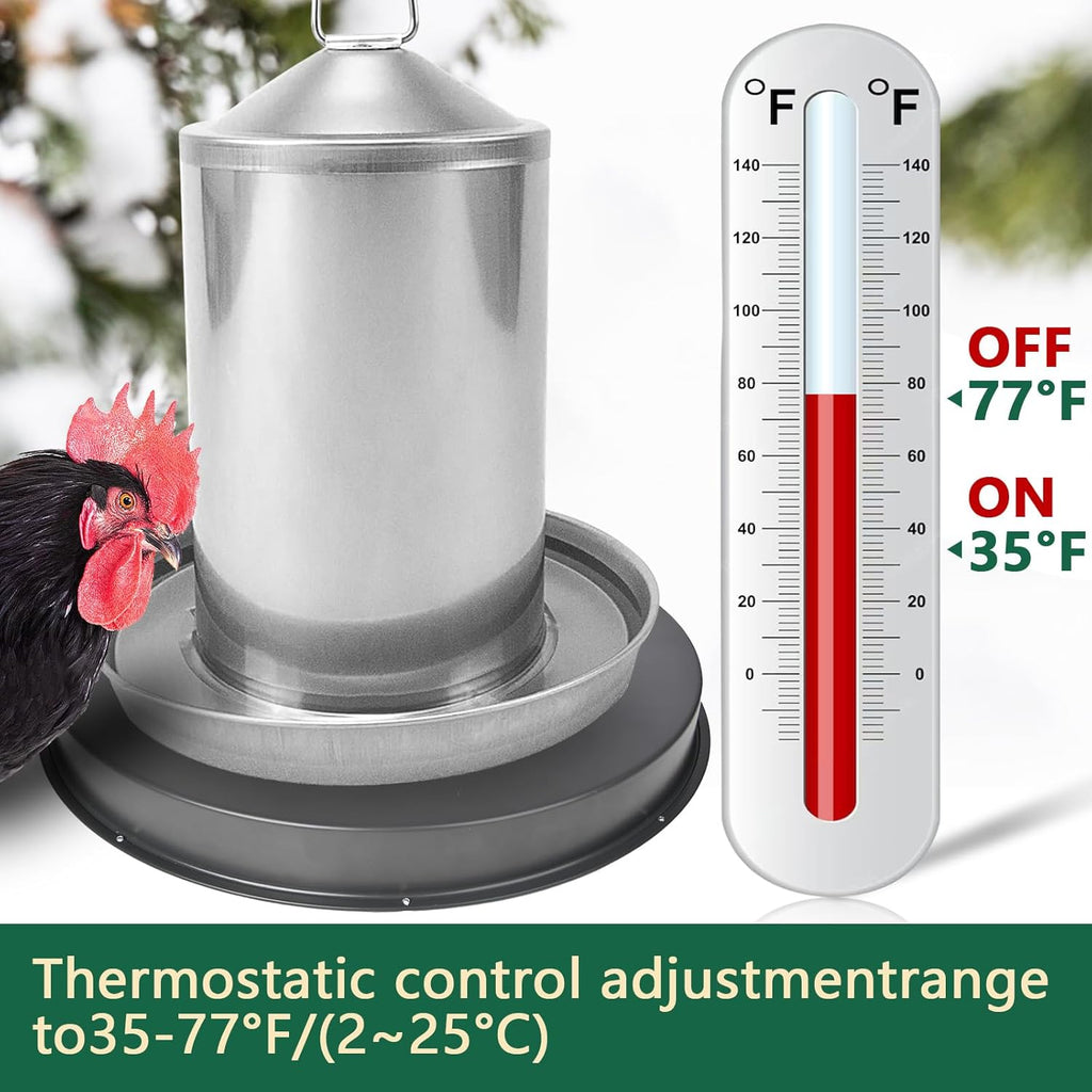 15IN 125W Heated Chicken Waterer Base with Thermostat A98816