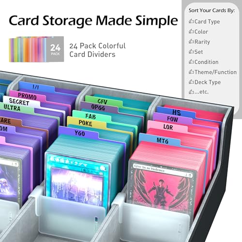 4-Row Trading Card Storage Box with 50 Sleeves & 24 Dividers H51891