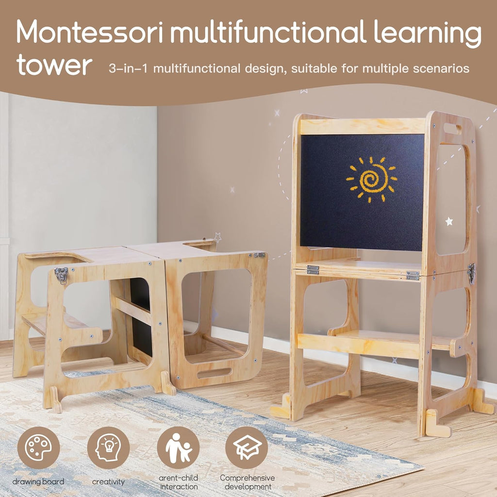 3-in-1 Toddler Standing Tower with Safety Rail T834