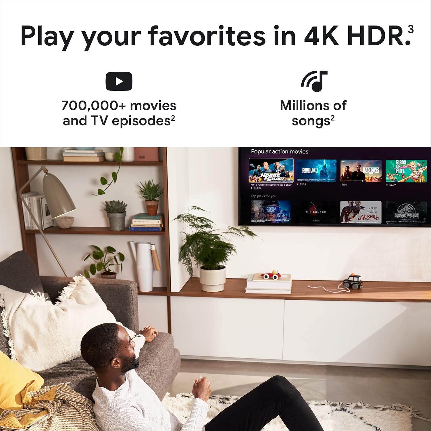Chromecast with Google TV 4K Streaming Stick Snow Y365