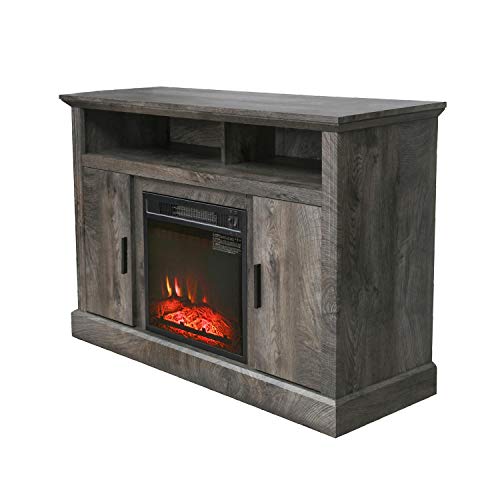 Electric Fireplace TV Stand Entertainment Center Corner Fire Place Heaters Tv Console for TVs up to 42" Wide, Rustic J385444