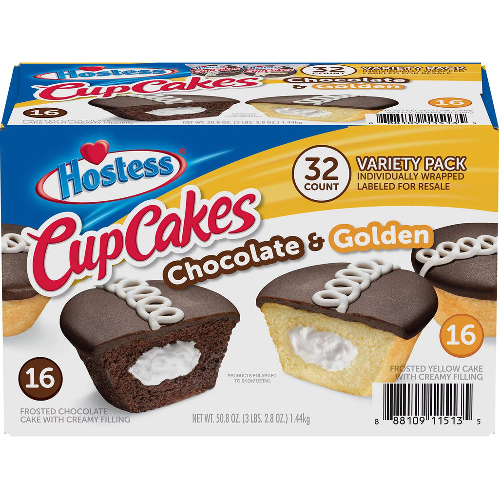 Chocolate Cupcakes & Golden Cupcakes Variety Pack (32 Ct.) V990225