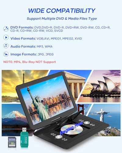 17.9" Portable DVD/CD Player with 15.4" Swivel Screen H77754