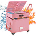 Gray Fireproof Document Box with Lock and Wheels G6570