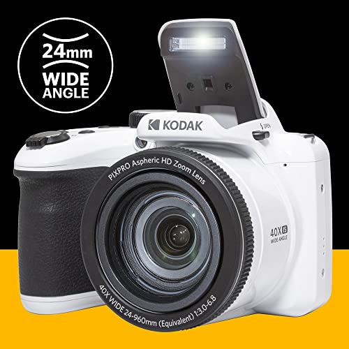 20MP Digital Camera 40X Optical Zoom 24mm Wide Angle Lens Optical Image Stabilization 1080P Full HD Video 3" LCD White W65566