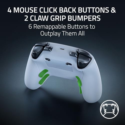 White Wireless Gaming Controller with 6 Remappable Buttons I32140