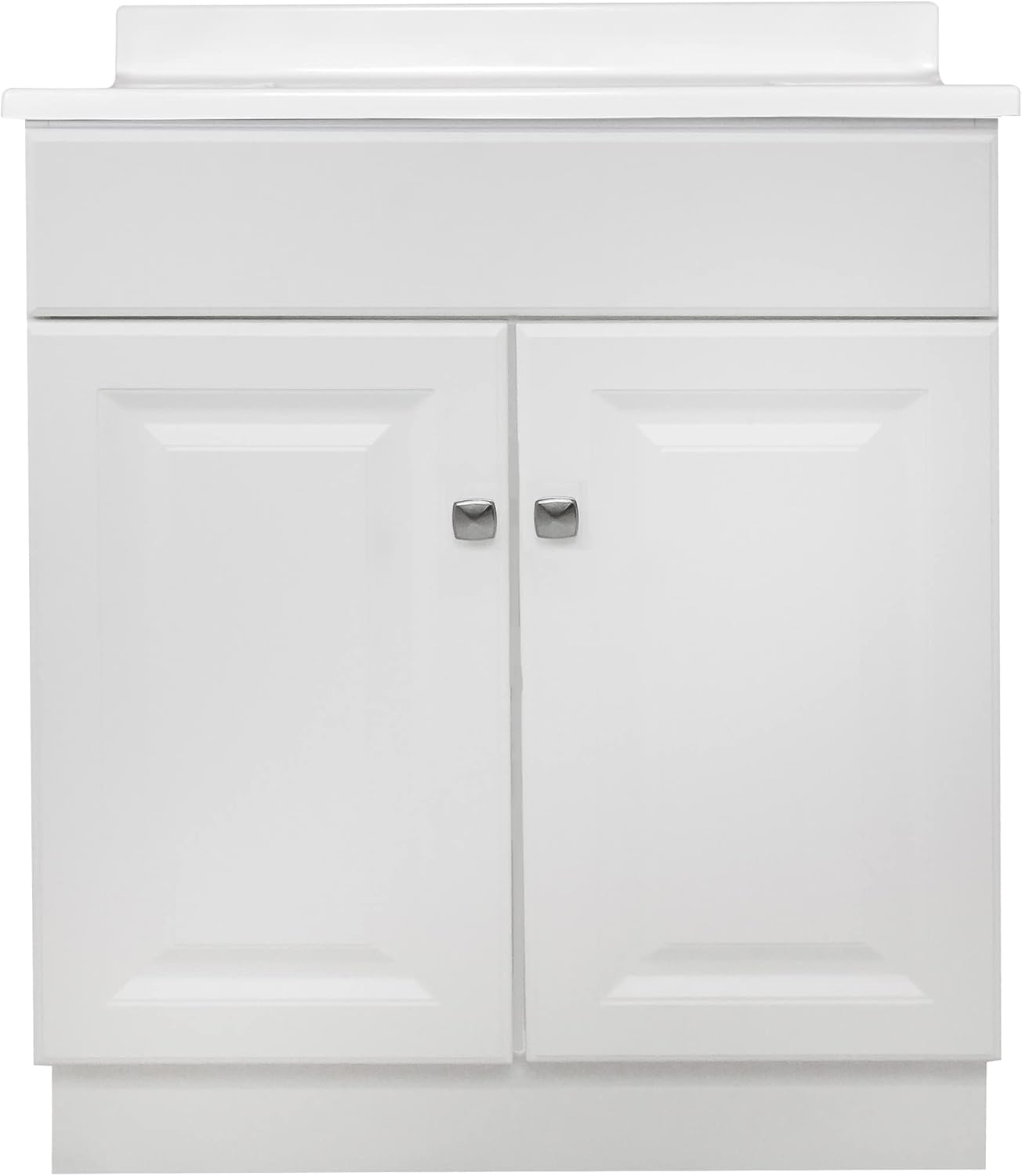 White 2-Door Bathroom Cultured Marble Vanity Top Y750073