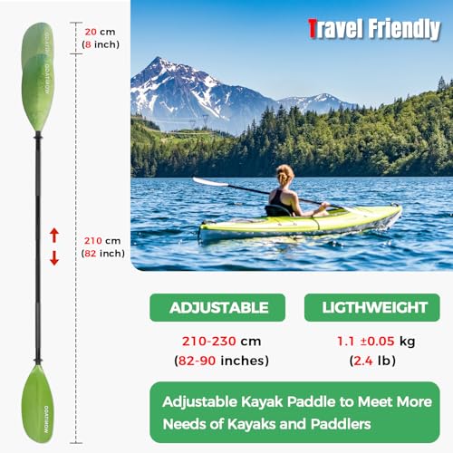 Adjustable Kayak Paddles with Alloy Shaft and PP Blade T7807
