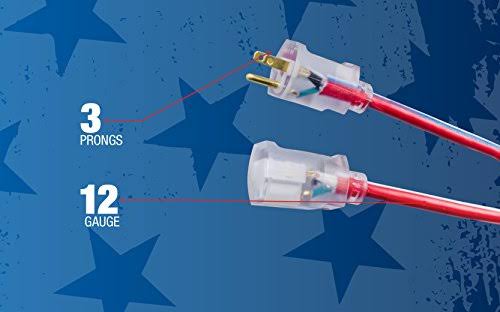 100-Feet 12/3 Extension Cord with Lighted End R925