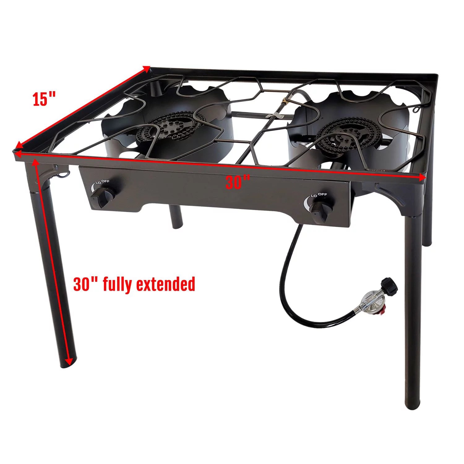 Folding Two Burner Cast Iron Stove with Stainless Steel Griddle V874218