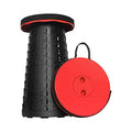 Portable Collapsible Telescoping Stool Lightweight Max Load 400lbs Retractable Folding Stool Black H155