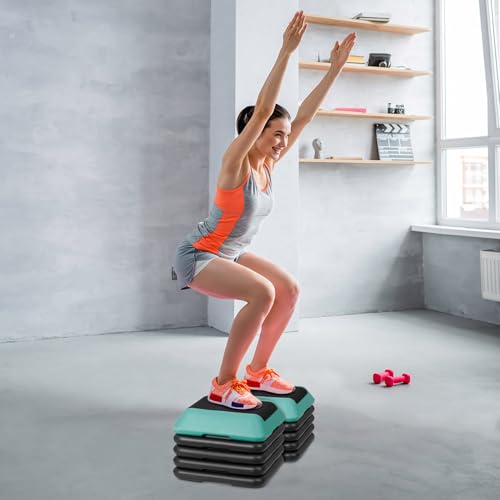 16" x 16" Adjustable Aerobic Stepper with 4 Risers, Green Y4784