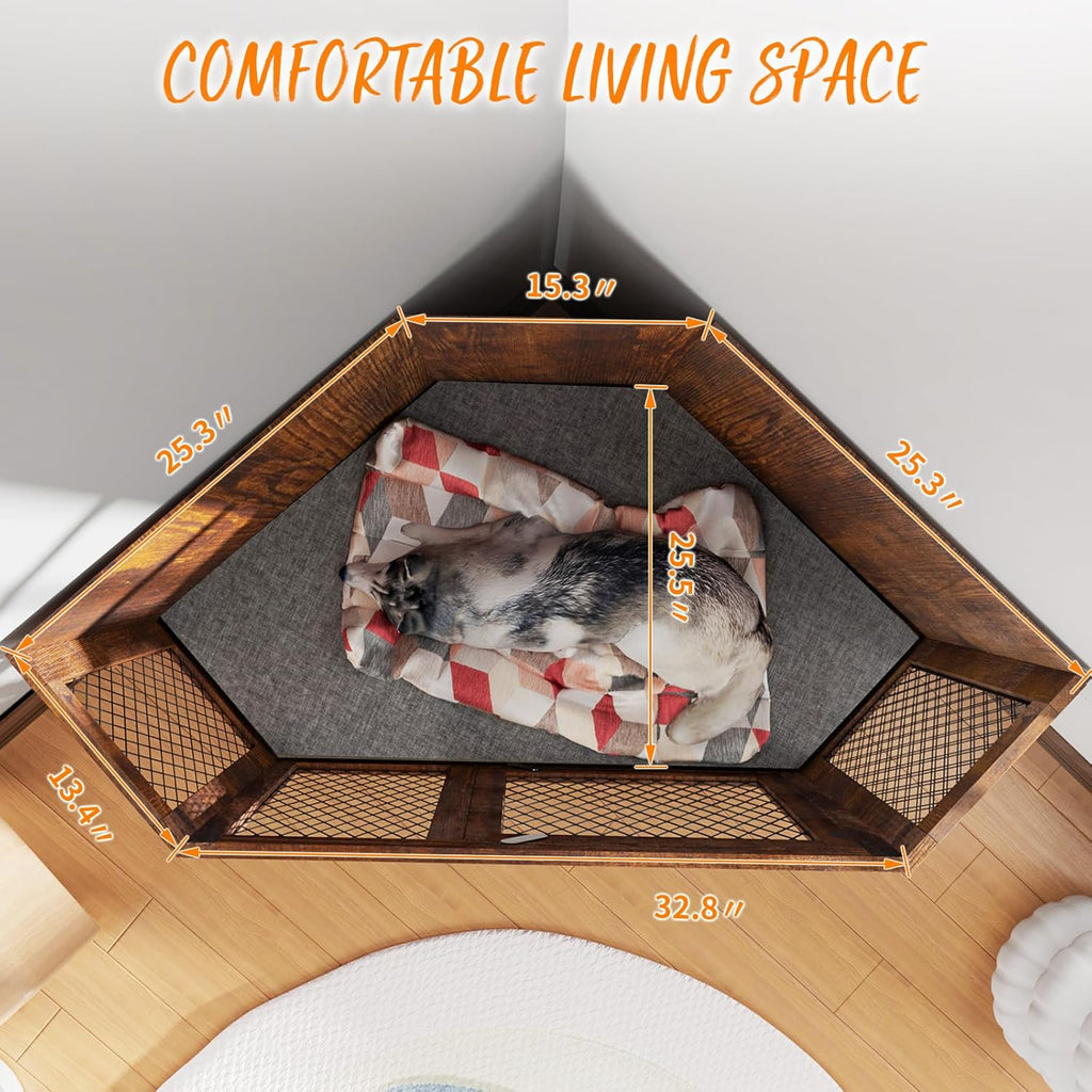 44/52inch Wooden Dog Kennel with Mesh H4352