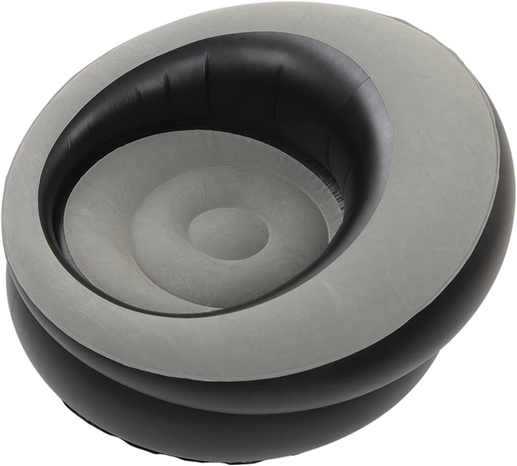 Inflatable Leisure Sofa Flocking Couch Air Chaise Lounge Grey C866