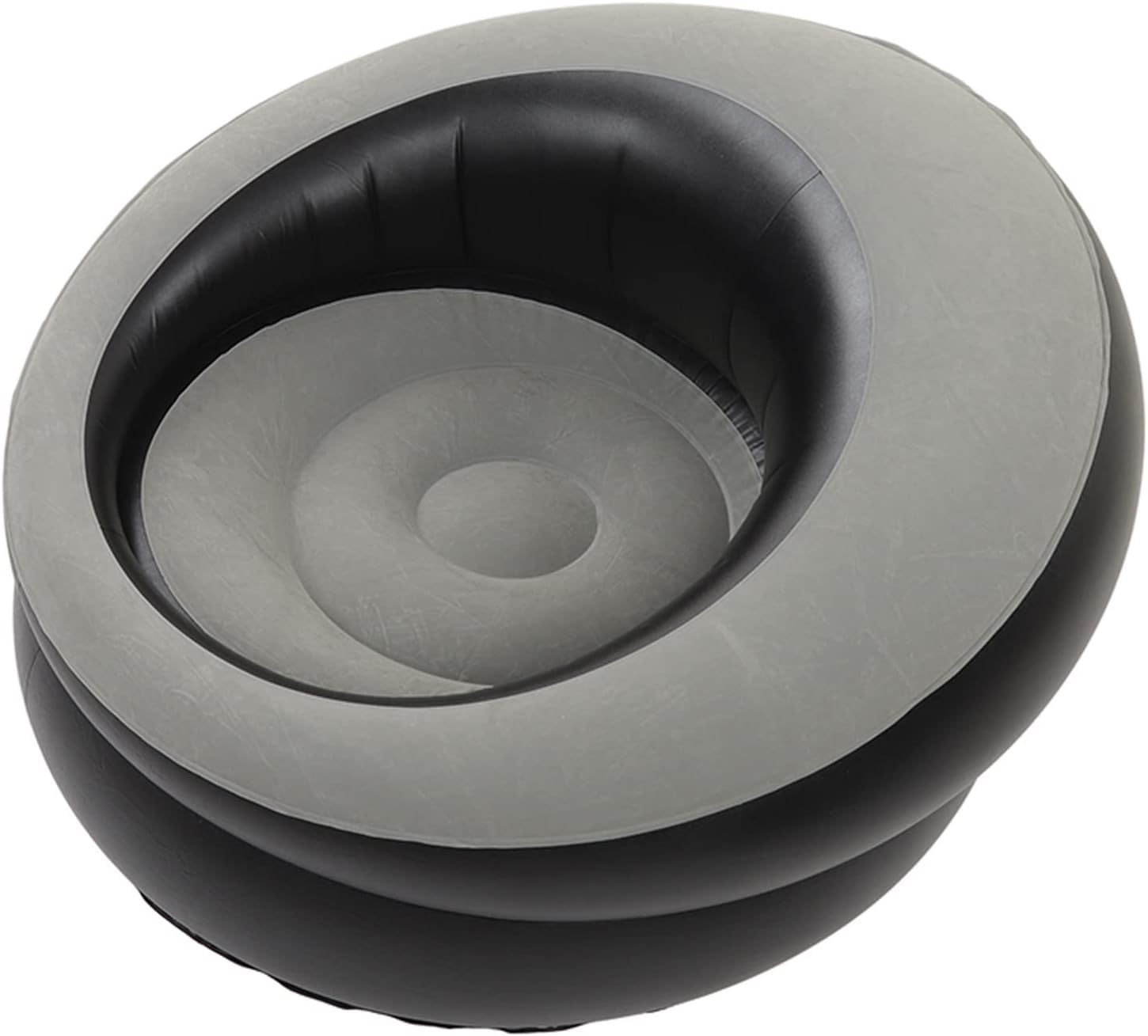 Inflatable Leisure Sofa Flocking Couch Air Chaise Lounge Grey C866