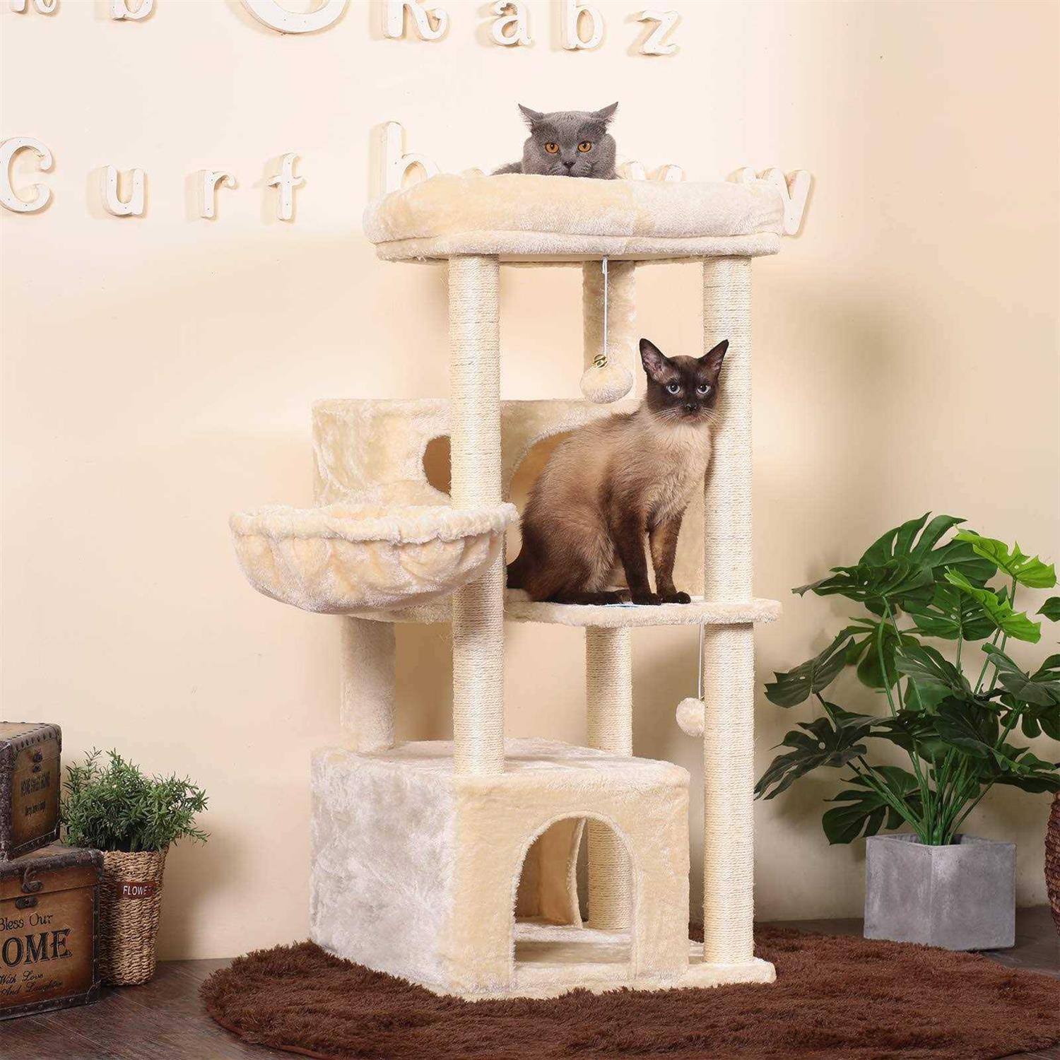 Cat Tree with Sisal-Covered Scratching Posts E794