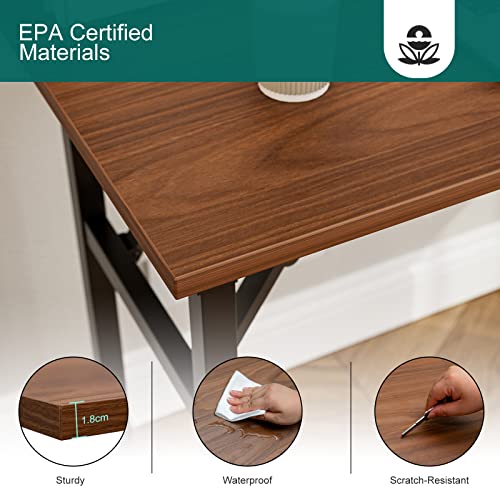 Rustic Brown Folding Desk with USB & Socket 31.5" T527964