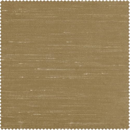 Ruched Faux Dupioni Silk Curtains 50 X 96 (1 Panel), Flax Gold Z878