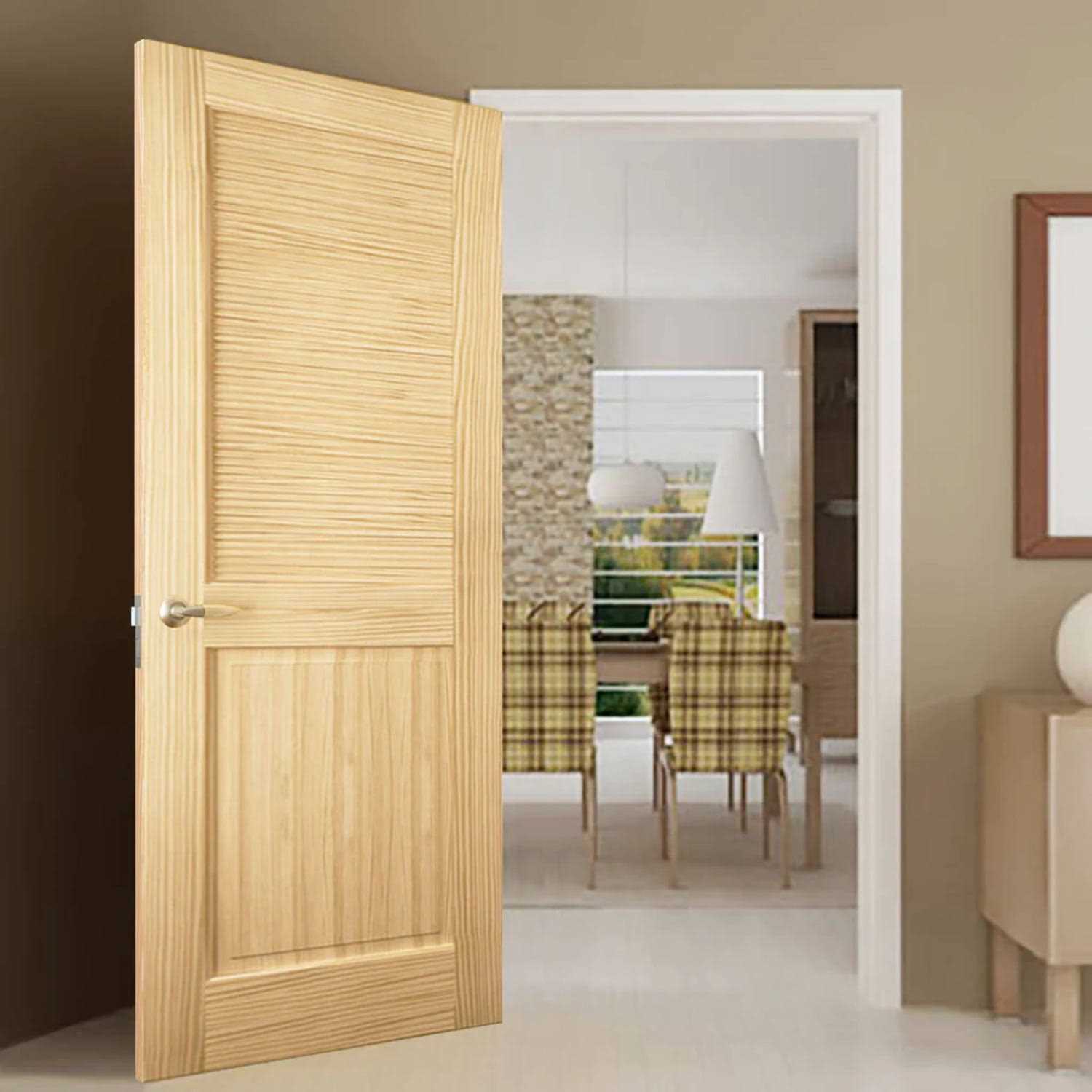 Solid Wood Louvered Slab Door I1420