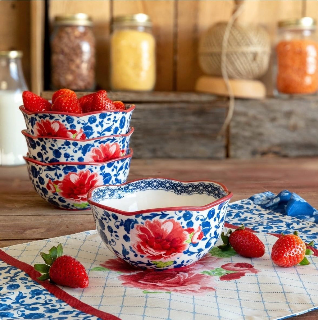 12-Piece Blue Floral Dinnerware Set Q191338