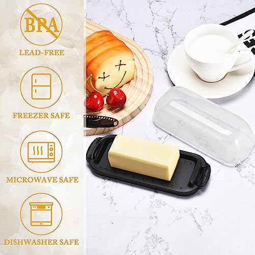 Butter Dish with Lid, Airtight Plastic Butter Keeper Tray A30872