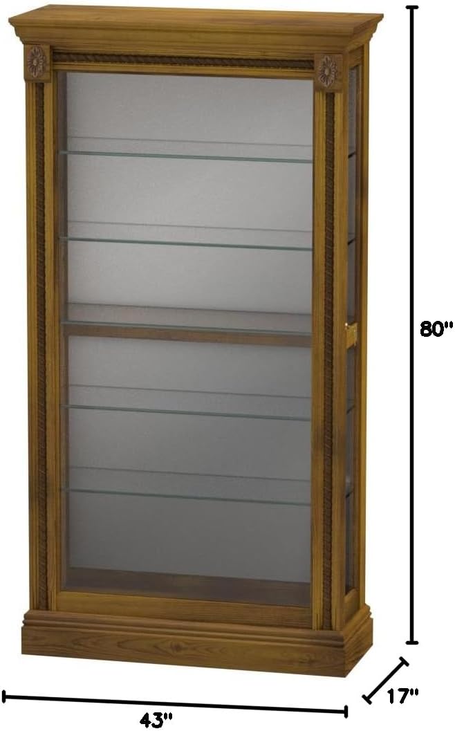Medium Brown Two Way Sliding Door Curio M668