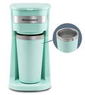 Black Compact Single-Serve Coffee Maker with 14Oz. Stainless Steel Travel Mug W8133