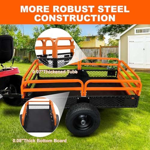 Heavy Duty Steel Dump Cart 1600LB Capacity with Dual Dumping Modes X2359