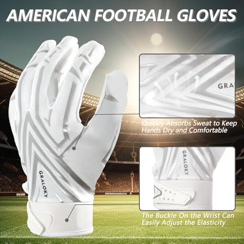 White Football Gloves Y289