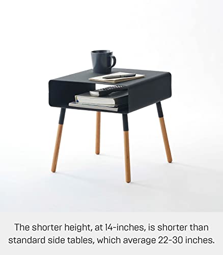 White Side Table with Storage Shelf W28866