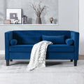 Velvet 65" Loveseat Sofa with Bolster Pillows and Back Cushion I810854