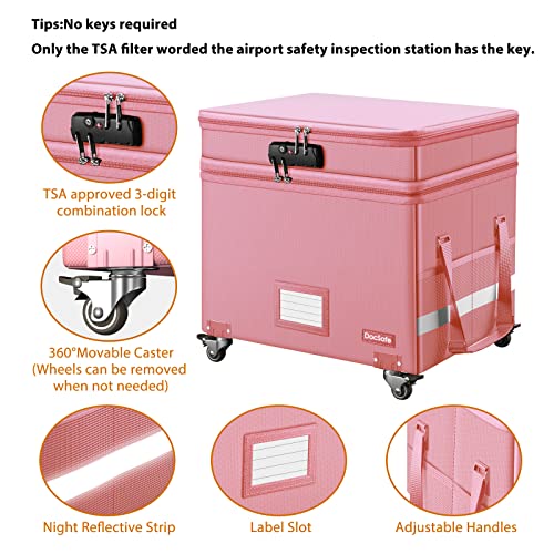 Gray Fireproof Document Box with Lock and Wheels G6570