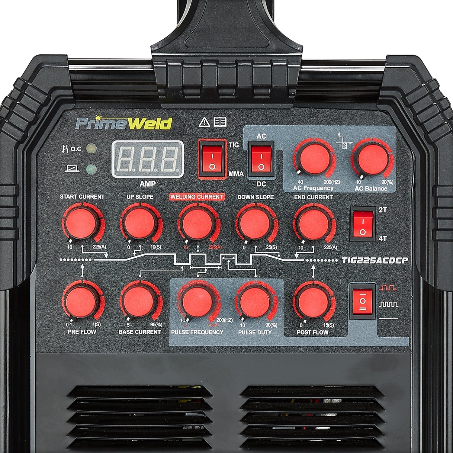 225 Amp AC DC Tig/Stick Welder with Pulse Torch and Cable X6769