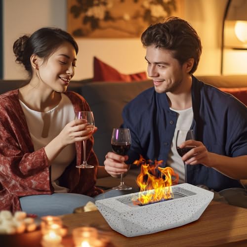 Concrete-Black 12.5" Portable Tabletop Fire Pit Bowl U184832