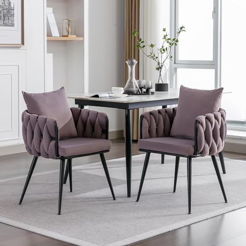 Blue Velvet Set of 2 Dining Chairs with Metal Legs S75291
