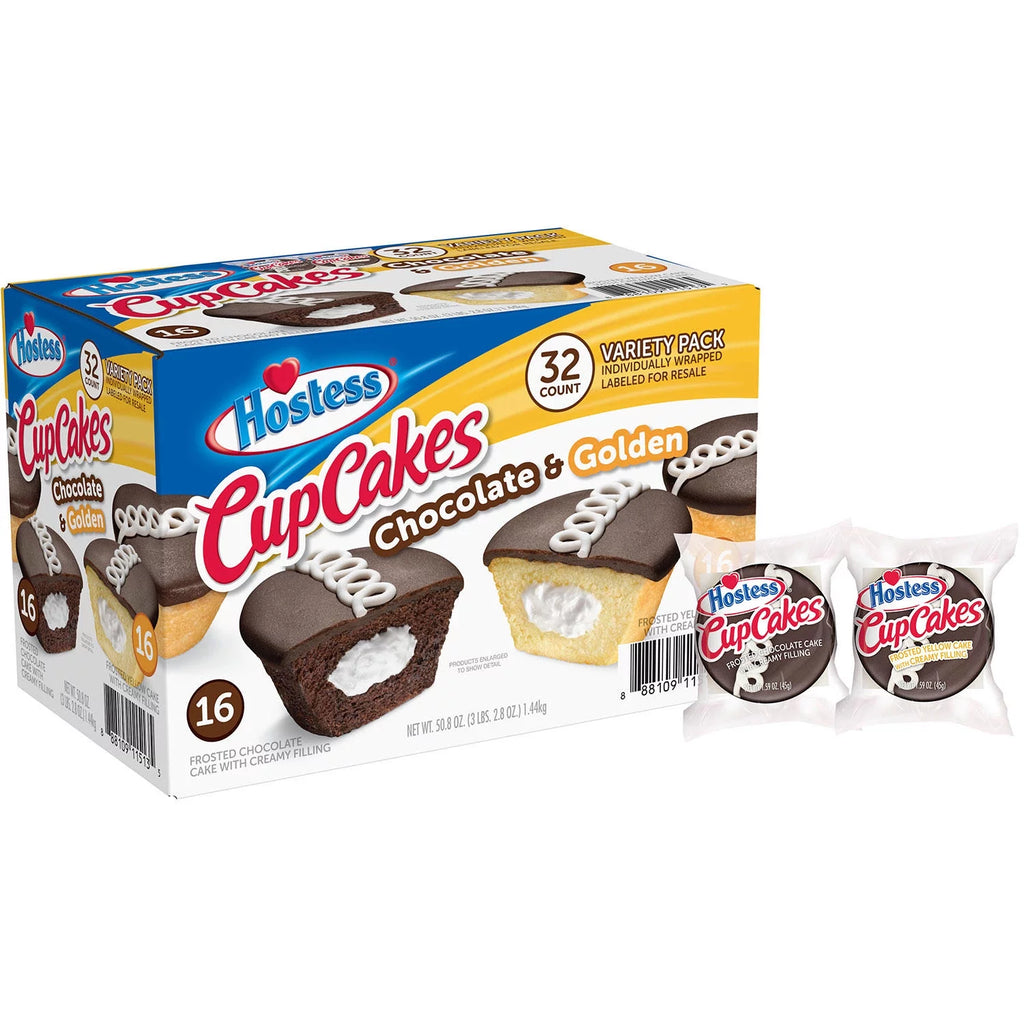 Chocolate Cupcakes & Golden Cupcakes Variety Pack (32 Ct.) V990225